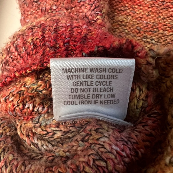 Cb Established 1962 Cowl Neck Scoop waist Red Mustard Sweater Woman’s Medium - Picture 6 of 6